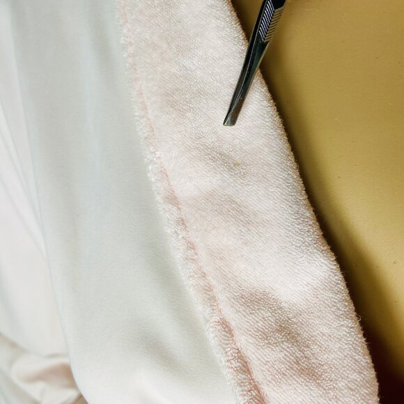 Spa Ojai Luxury Bath Robe Terry Cloth Lined w/ Pockets Blush Pink Sz S - Picture 6 of 14